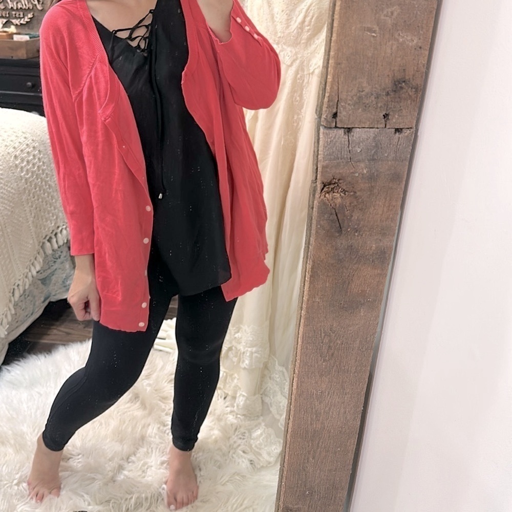 Lane Bryant Pink Button-Front Cardigan size 22/24W